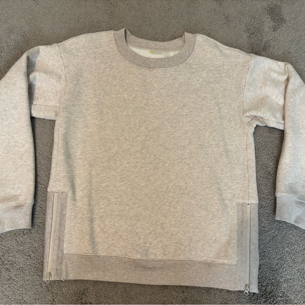 Zella Heather Gray Ribbed Crewneck